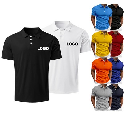 Wholesale Work Polo Shirts Men's Knit Short Sleeve Golf Breathable Polo Shirts