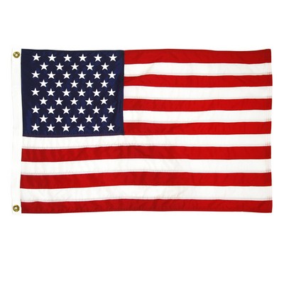 Nylon American Flag with Sewn Stripes and Embroidered Stars (3' x 5')