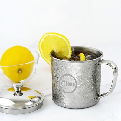 11.8-Ounce Thickened Stainless Steel Cup With Lid