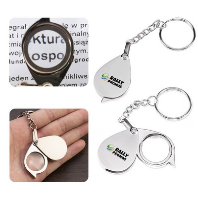 20x Foldable Pocket Magnifying Glass Keychain