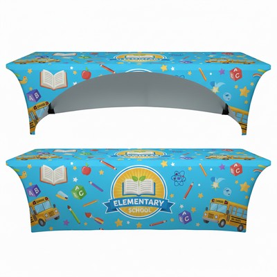 8' Open Back Stretch Table Cover (Full Color Dye Sublimation