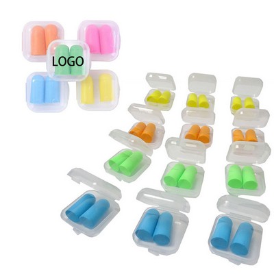 Multi-Coloured Soft Foam Earplugs (With case)
