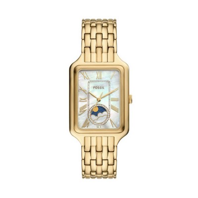 Raquel Sun Moon Multifunction Gold-Tone Stainless Steel Watch