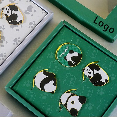 Panda-Themed Metal Bookmark Gift Set