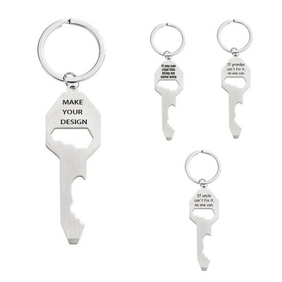 Multi-functional Metal Keychain Ring Father's Day Gift