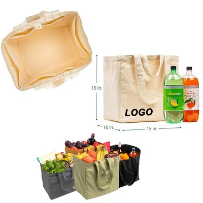 Grocery Shopping Bags with Handles and Bottle Sleeves