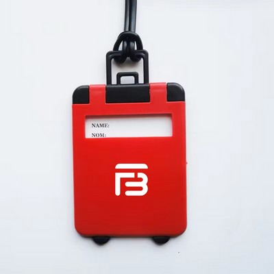 Custom Suitcase Shape Plastic Luggage Tag