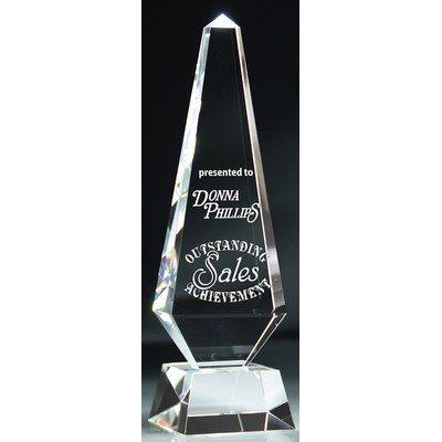 Crystal Obelisk Tower Award, Large (3-3/4"x 13"H)