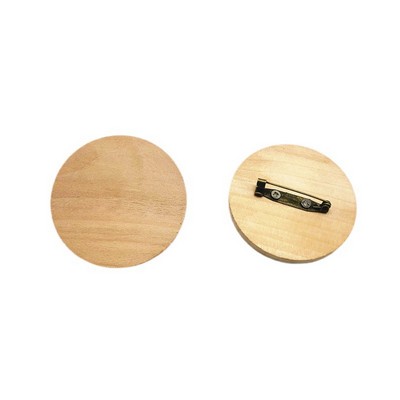 Round Wood Name Badge