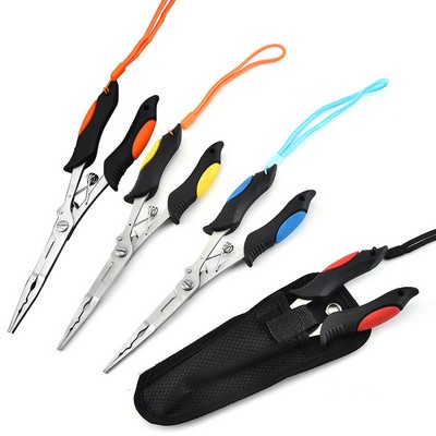 Professional Needle-Nose Fishing Pliers with Sheath