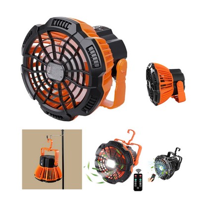 USB Charging Camping Fan With Light