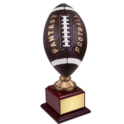 15 3/4" Painted Resin Fantasy Football on Rosewood Base Trophy
