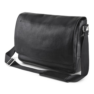 Bugatti Colombian Leather Messenger Bag - Black
