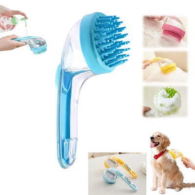 Pet Bath Brush Massage Brush With Shampoo Dispenser