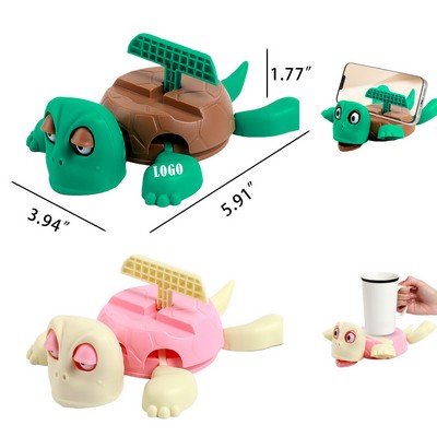 3" 1 Funny Turtle Phone Stand & Cup Coaster & Fidget Toy