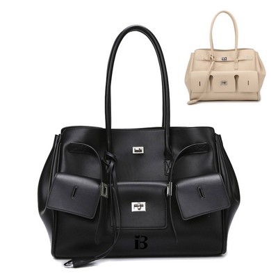 Spacious PU Leather Tote Bag Comfortable Grip