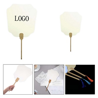 Custom Promotional Plastic Fans with Wooden Handle