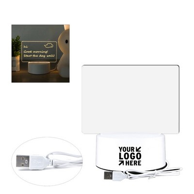 Message Board Night Light 3D Night Light Acrylic Writable Glowing Handwriting Board