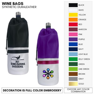 Leather Wine/ Spirits Holder With Your Logo Embroidered
