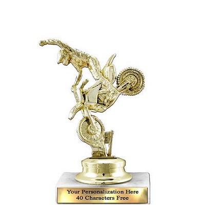Trophy 7", 2X3 White Marble Base, Motocross Figure