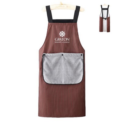 Unisex Kitchen Aprons w/Pocket and Hand Wipe