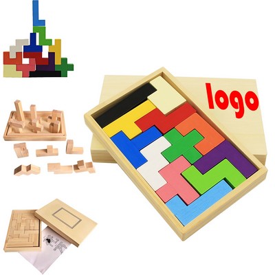 Multicolor Shapes Challenge Wooden Puzzle