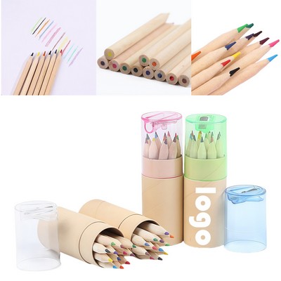 12-Piece Colored Pencil Set In Tube With Sharpener