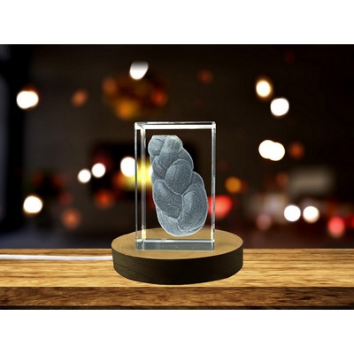 Challah Bread 3D Engraved Crystal Trophy Award - Gift for Jewish Celebrations
