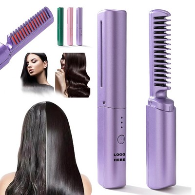 Compact Electric Hair Styling Comb Hair Straightener Brush