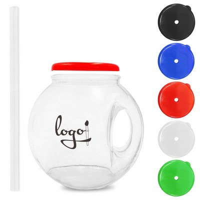 40oz Fish Bowls For Drinks With Lids and Straws