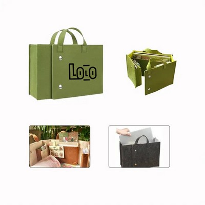 14" Multi-Pockets Felt Foldable Laptop Bag w/ Workstation
