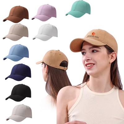 Solid Color Adjustable Baseball Cap