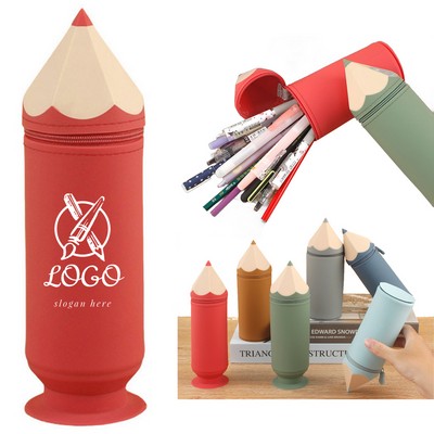Pencil Shaped Silicone Pencil Case