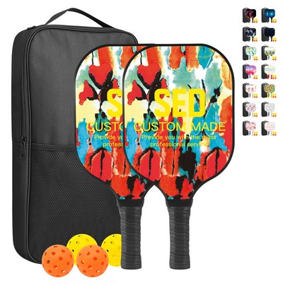 Custom Pickleball Racket Paddle & Ball Set w/Carrying Bag