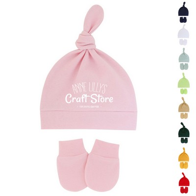 Cotton Baby Beanie with Gloves