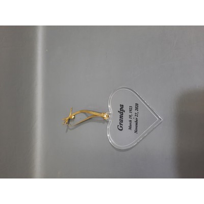 Acrylic Heart - 4" x 3" x 3/16"