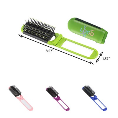 Portable Mirror with Folding Comb