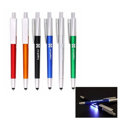 Press-to-Light Stylus Tip Ballpoint Pen