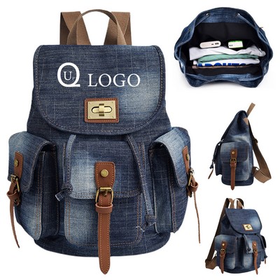 Waterproof Abrasion-Resistant Fashion School Denim Bag