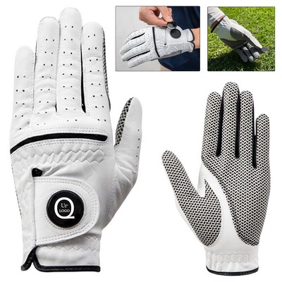 Men Golf Lambskin Ball Marker Gloves