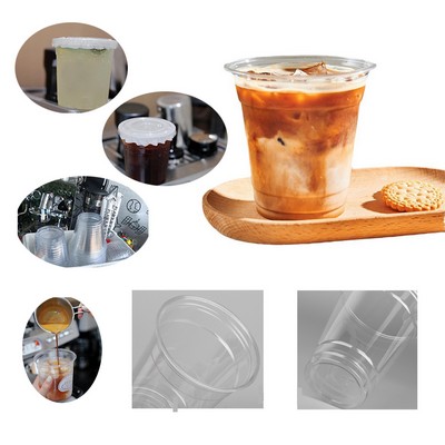 9oz Clear Plastic Cups with Strawless Sip-Lids