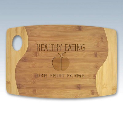 Large 2 Tone Bamboo Cutting Board w/Handle