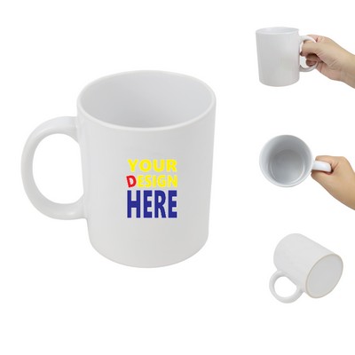 12oz Customizable White Ceramic Coffee Mug
