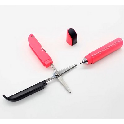 Ballpoint Pen with Mini Blade & Ruler