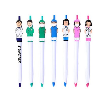 Creative Doctor and Nurse Retractable Ballpoint Pen