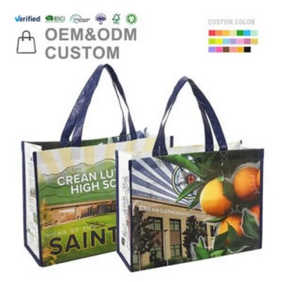 Reuseable Shopping Tote Laminated Handled w/Logo Printing