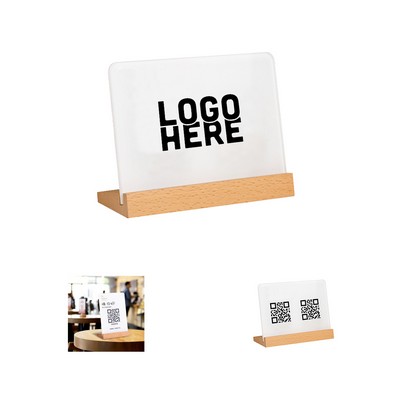 Acrylic Table Sign w/ Wood Stand