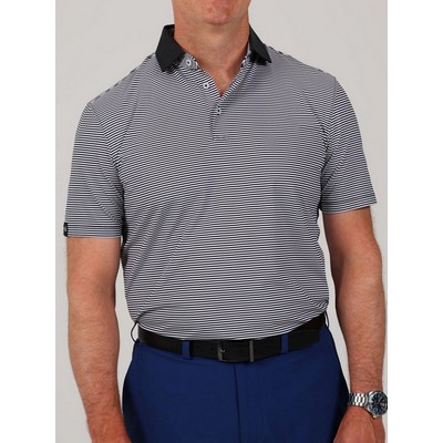 Donald Ross Owen Feeder Stripe Polo w/ Solid Collar
