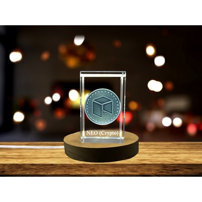 NEO Art Engraved Crystal Trophy Award w/LED Base Light