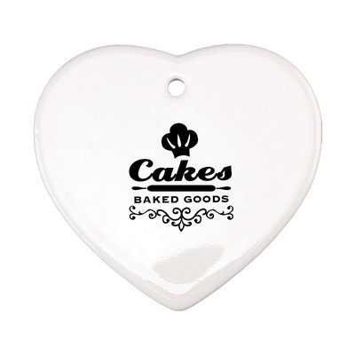 Heart Shaped Ceramic Christmas Hanging Ornament